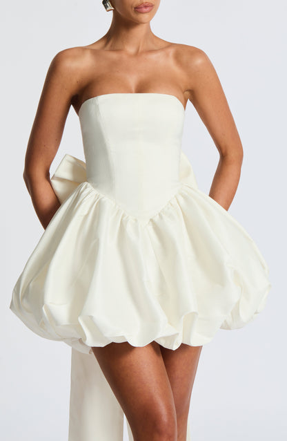 Vestido Mini Lotus - Marfil