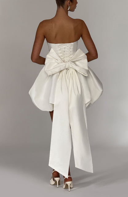 Vestido Mini Lotus - Marfil