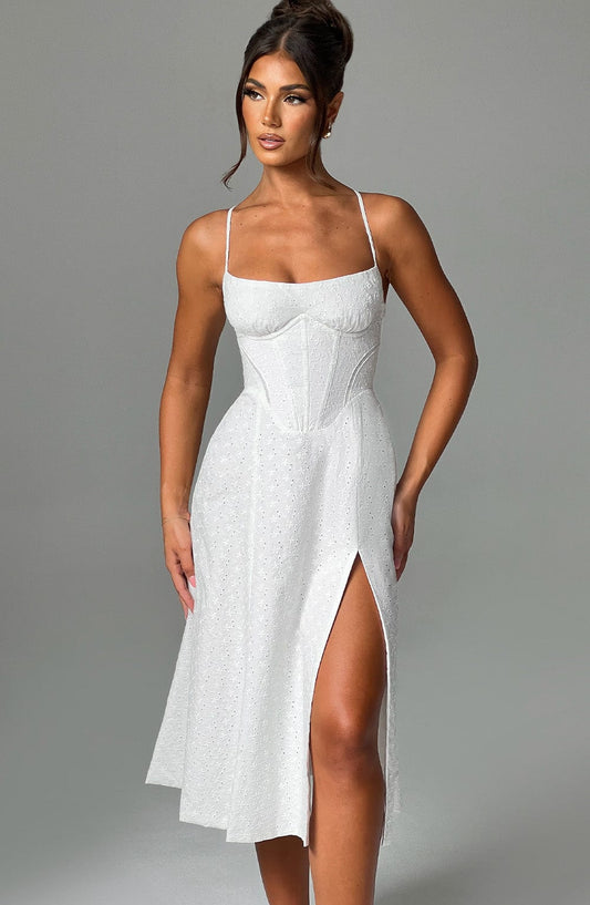 Vestido Midi Luanna - Marfil