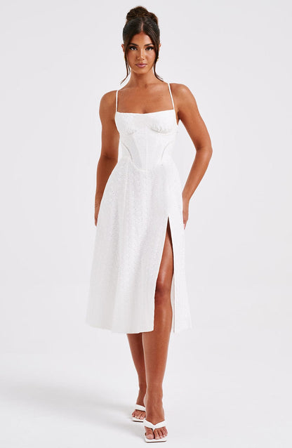 Vestido Midi Luanna - Marfil