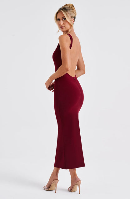 Vestido Midi Lucinda - Burdeos