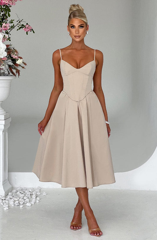 Vestido Midi Mariella - Beige