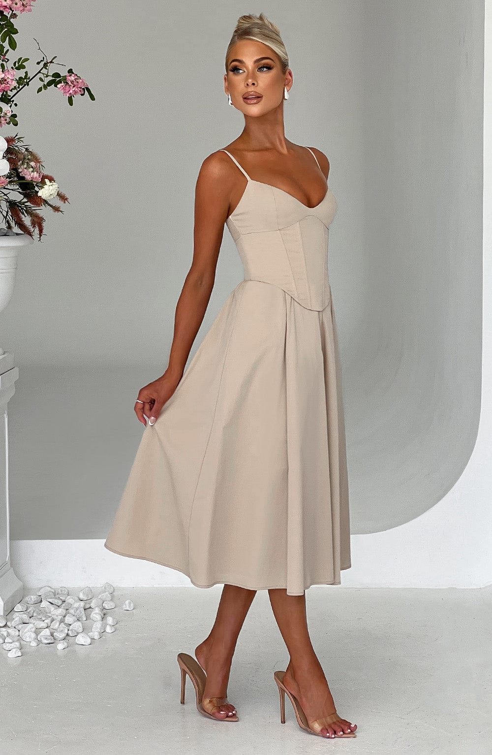 Vestido Midi Mariella - Beige