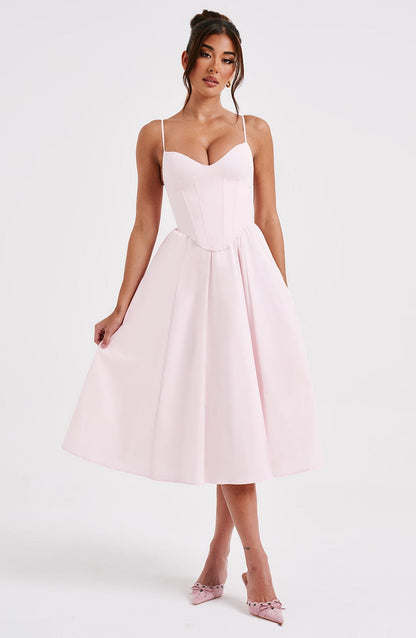 Vestido Midi Mariella - Rosa Empolvado