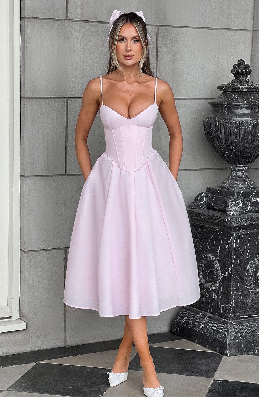 Vestido Midi Mariella - Rosa Empolvado