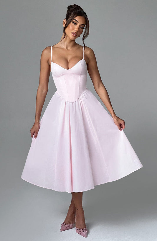 Vestido Midi Mariella - Rosa Empolvado