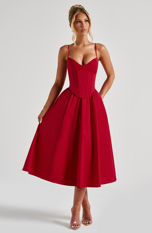 Vestido Midi Mariella - Rojo