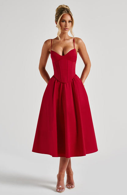 Vestido Midi Mariella - Rojo