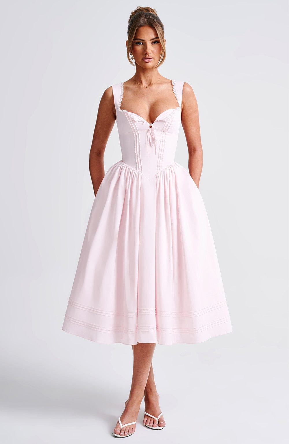 Vestido Midi Marlena - Rosa Claro