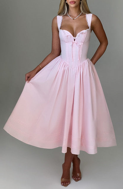 Vestido Midi Marlena - Rosa Claro