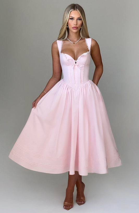 Vestido Midi Marlena - Rosa Claro