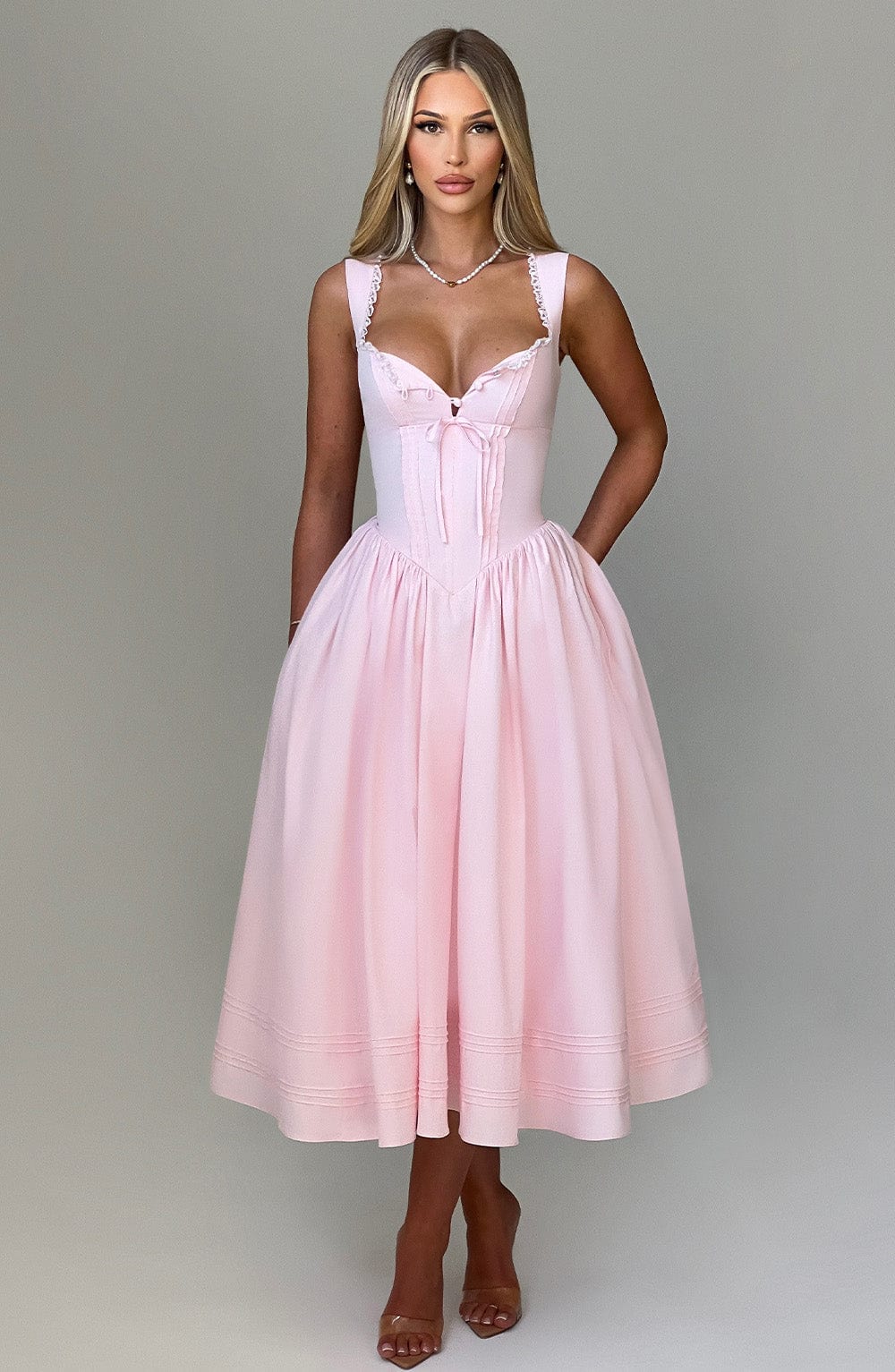 Vestido Midi Marlena - Rosa Claro