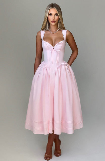 Vestido Midi Marlena - Rosa Claro