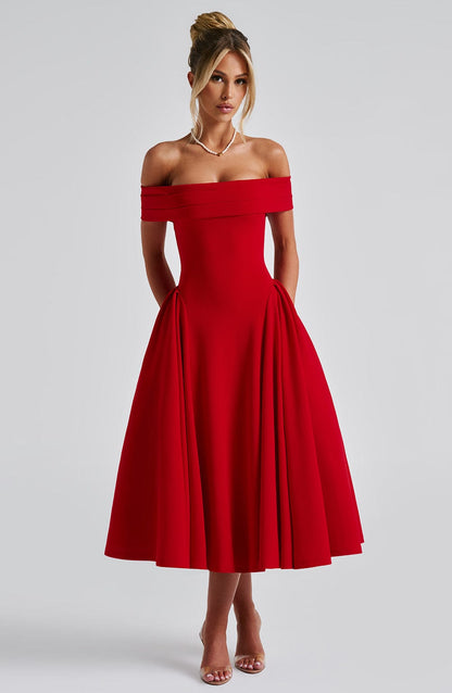 Vestido Midi Miranda - Rojo