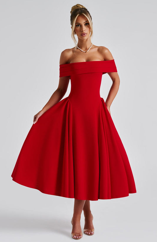 Vestido Midi Miranda - Rojo