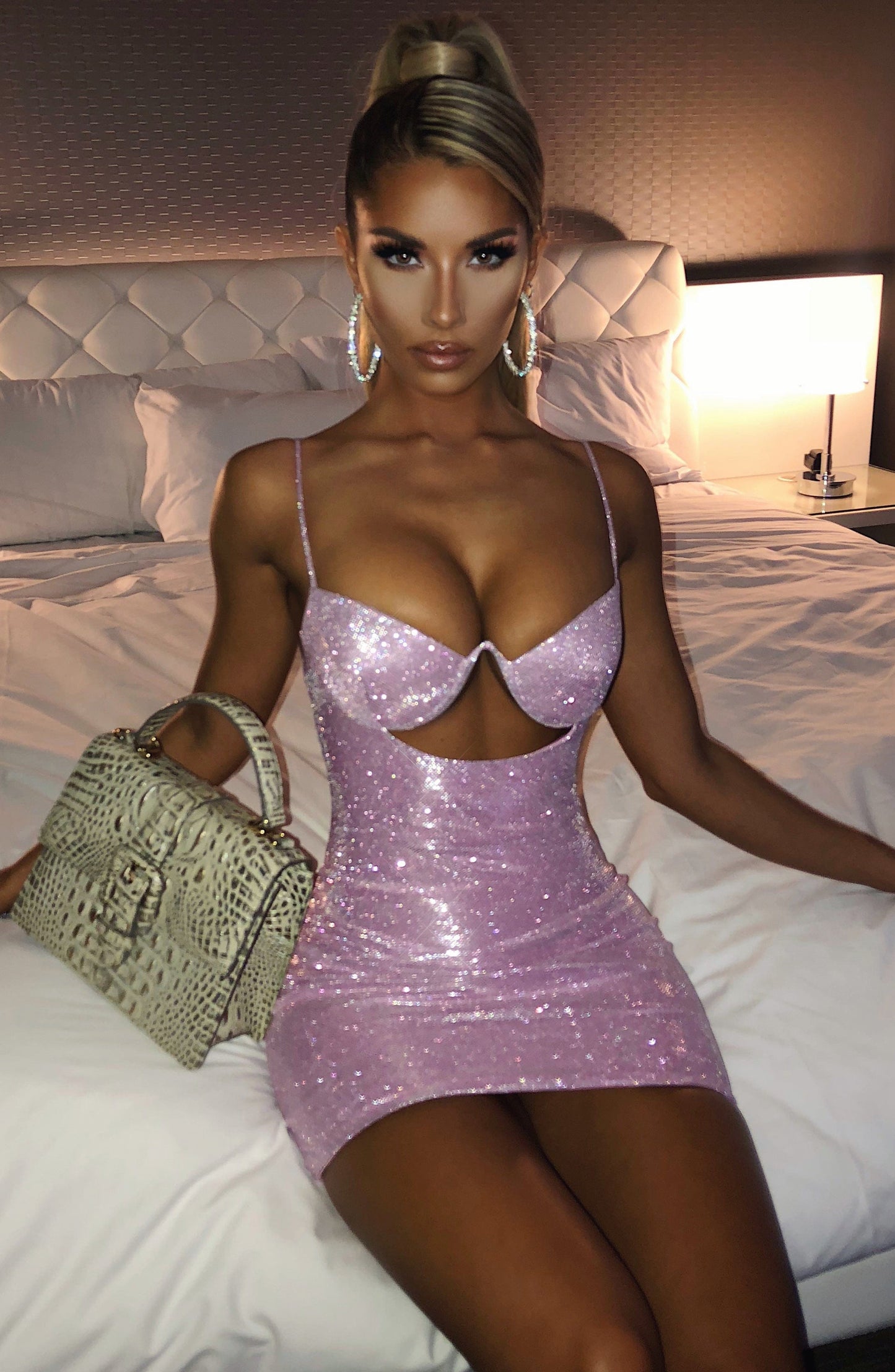 Vestido Mini Mya - Brillo Rosa