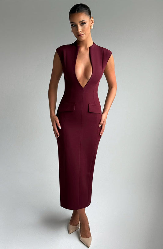 Vestido Midi Nellie - Laca de Cereza