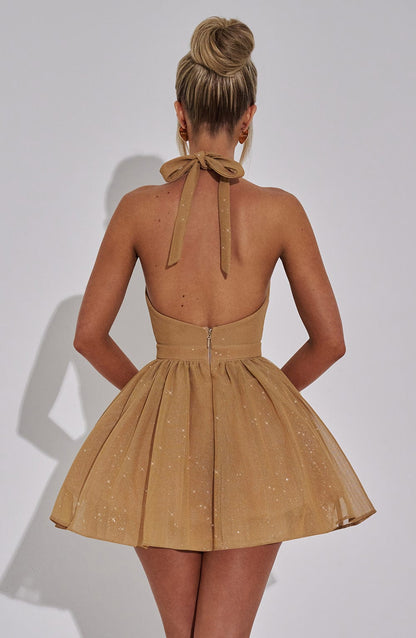 Vestido Mini Pippa - Brillo Dorado