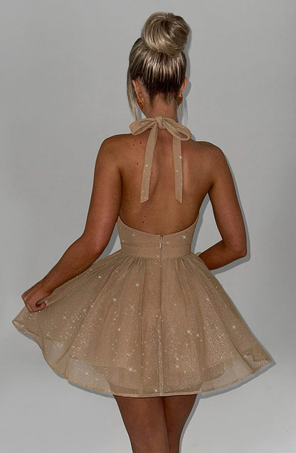 Vestido Mini Pippa - Brillo Dorado