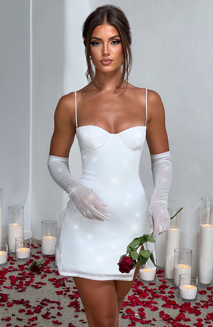 Vestido Mini Pixie - Brillo Marfil