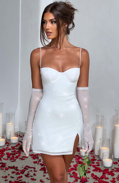 Vestido Mini Pixie - Brillo Marfil