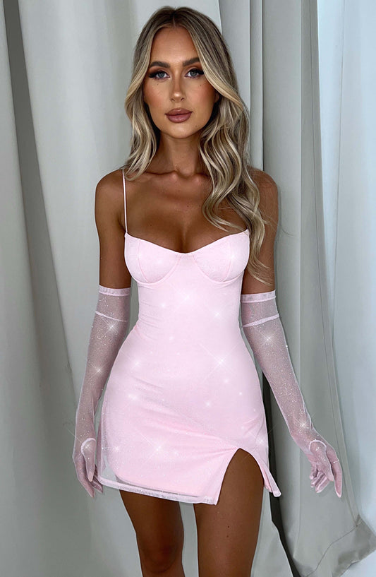 Vestido Mini Pixie - Brillo Rosa