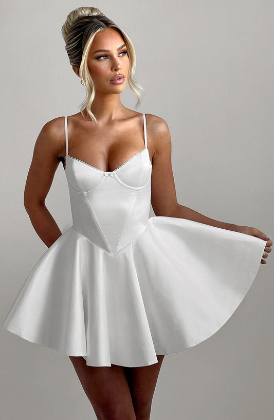 Vestido Mini Poppy - Marfil