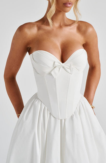 Vestido Midi Prim - Marfil