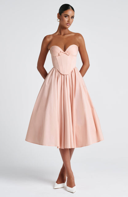 Vestido Midi Prim - Melocotón Suave