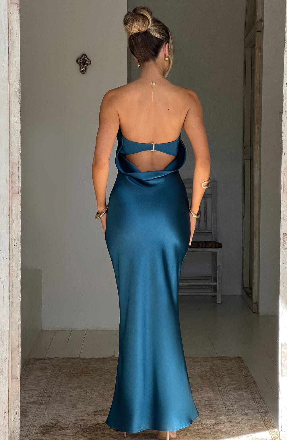 Vestido Maxi Rheanna - Verde Azulado