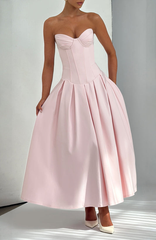 Vestido Midi Salma - Rosa Claro