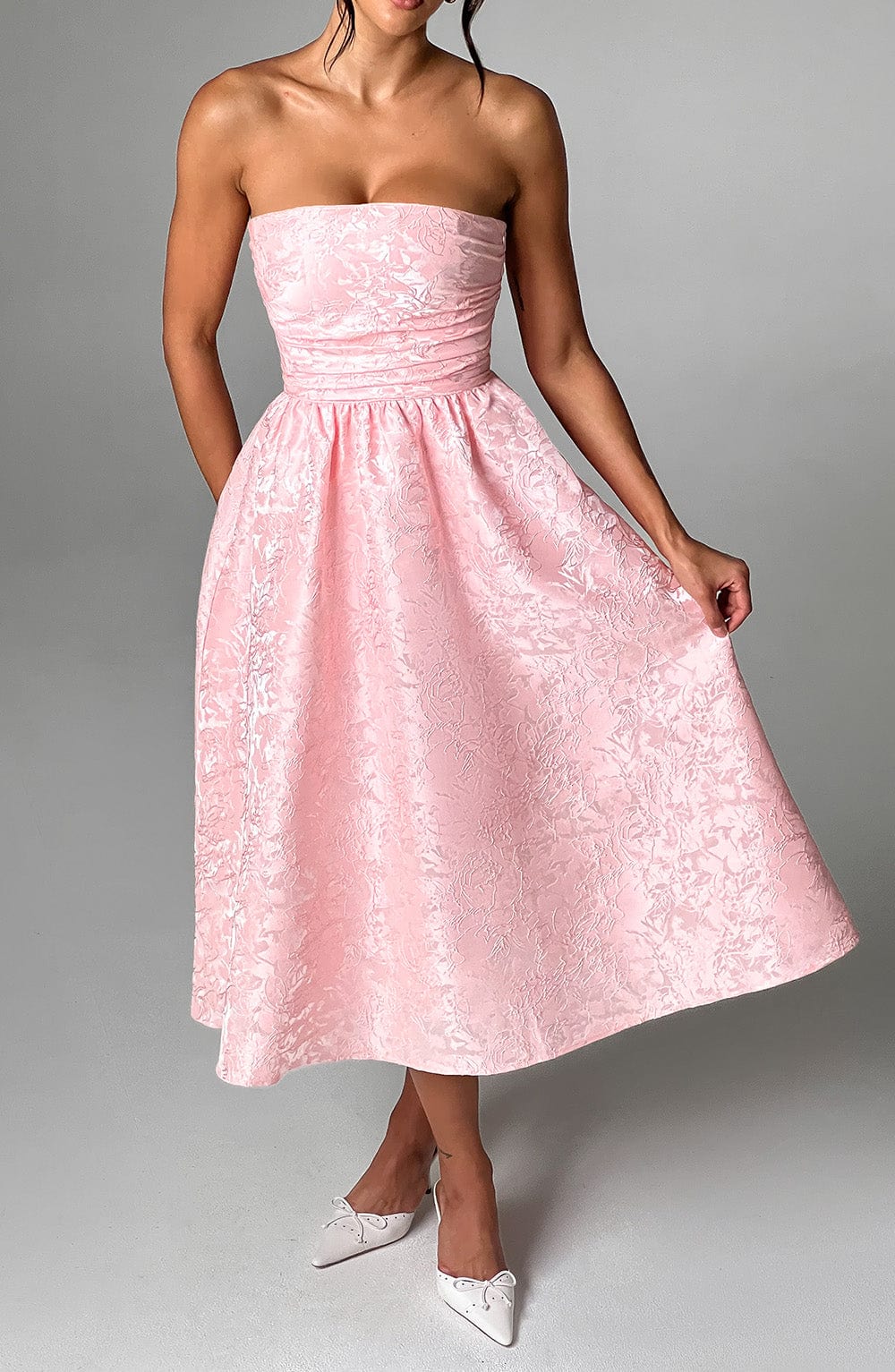 Vestido Midi Saoirse - Rosa Claro