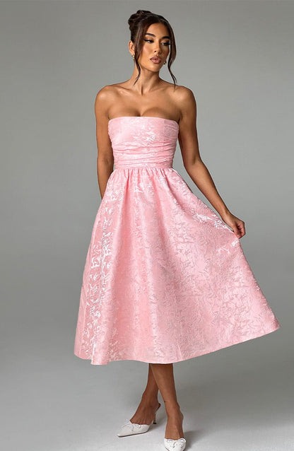 Vestido Midi Saoirse - Rosa Claro