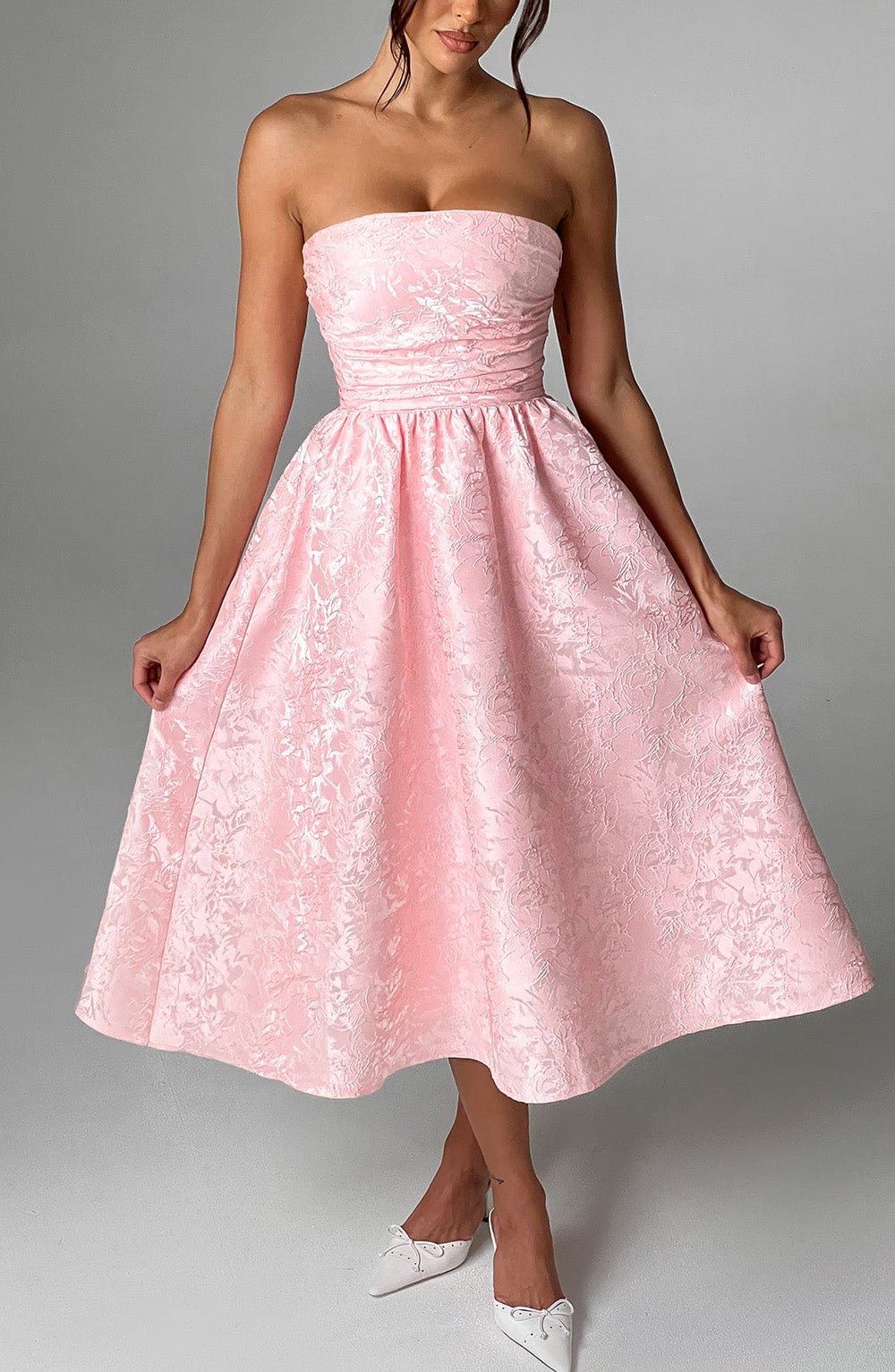 Vestido Midi Saoirse - Rosa Claro