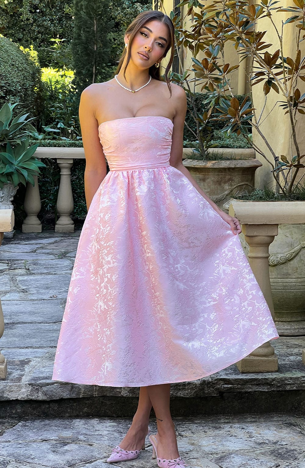 Vestido Midi Saoirse - Rosa Claro