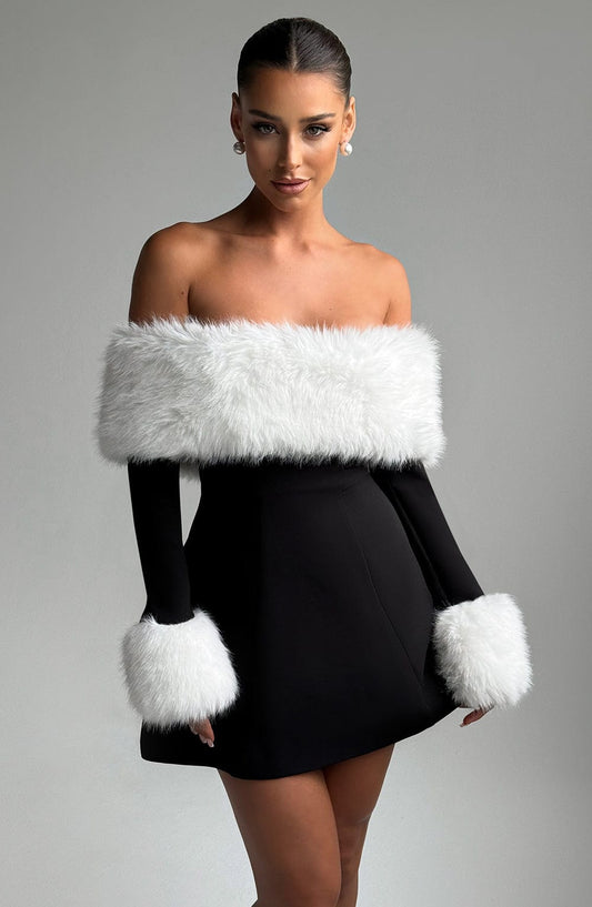 Vestido Mini Villanelle - Negro/Blanco