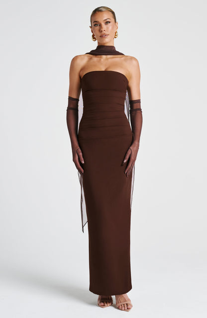 Vestido Maxi Yulia - Marrón Ciruela